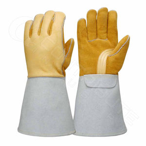 Guantes de seguridad de soldadura de cuero de vaca antiestáticos de alto rendimiento Guantes de cuero de gran oferta estándar de protección Premium de grado AB - Product Image 1