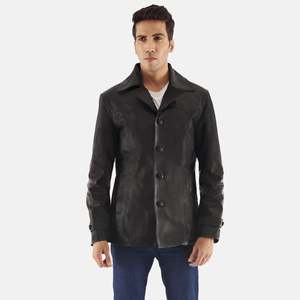 Leo Men's Black Leather Coat - Product Image 1