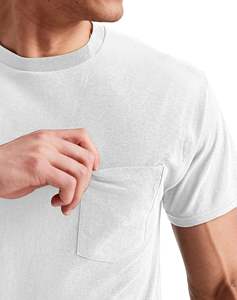 Camisetas de Alta Calidad, Gruesas, Lisas, Blancas, Camisetas para Hombre, Casuales, de Verano, Estilo Hip Hop, Camisetas Extragrandes para Hombre - Product Image 3