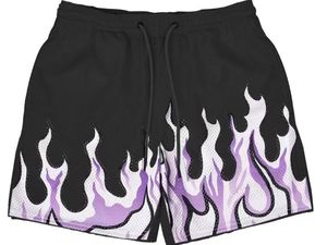 Short de gymnastique en maille pour hommes Entrejambe de 5 pouces Double couche Respirant Motif solide Logo Blanc Hip-Hop - Product Image 3