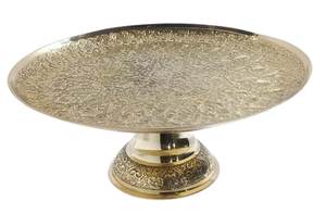 Luxurious Round Shape Nickle Plated Metal <b>Cake</b> Serving <b>Stand</b> <b>Rotating</b> Set for Weddings and Parties-Low Price - Product Image 6