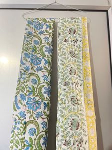 Lightweight Eco-Friendly Hand Block Printed <b>Floral</b> Cotton <b>Scarf</b> Traditional Indian Design Shawl - Product Image 4