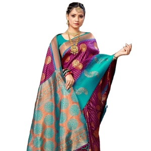Bollywood Beautiful <b>Silk</b> Saree with Blouse Indian Saree - Product Image 1