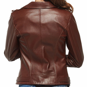 Best Price High Quality Women's Leather Jacket Long Sleeve And Custom Solid Pattern Design For Winter Season Zipper Closure - Product Image 3