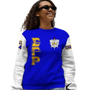 เสื้อสเวตเชิ้ตคอกลม Sigma Gamma Rho Greek Sorority สีน้ำเงินทอง ปี 1922 ผ้าฟลีซพรีเมียม เสื้อคลุมสำหรับผู้หญิง แฟชั่นฤดูหนาว - Product Image 5