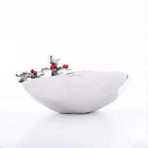 Cuenco para servir con acento moderno, aluminio hecho a mano con técnica pulida, nuevo diseño, características de Vidrio Metálico, superposición de tallo - Product Image 2