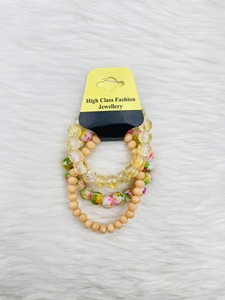 ขายร้อนสร้อยข้อมือลูกปัด Combo 3pc หลายสีลูกปัดแก้วสร้อยข้อมือลูกปัดอินเดียเครื่องประดับอุปกรณ์เสริมสําหรับสตรี - Product Image 4