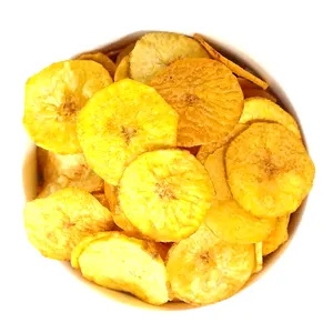 Premium Gele Bananenchips Ambachtelijke Verse Knapperige Gedroogde Snacks Geroosterde Maïssmaak Zachte Textuur Fruitgroente