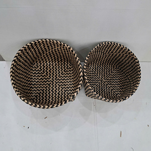 Meilleures ventes de panier de rangement en jonc de mer en bambou avec doublure - Product Image 4