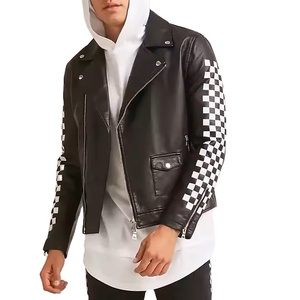 Veste en cuir bomber noire de haute qualité à prix de gros, veste en cuir zippée, streetwear pour hommes, vêtements décontractés CP-MLJ-14 - Product Image 1