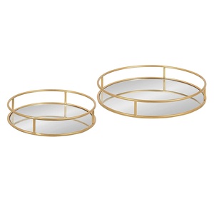 Embossed Border Decor Dinner <b>Table</b> Decoration Serving Metal <b>Tray</b> In <b>Rounded</b> Shape With Silver Plated Finishing For Hotels Usage - Product Image 6