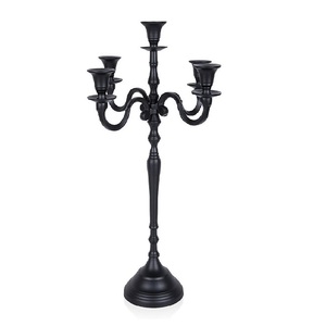 Premium Black Wholesale Candle Stand Interior Decoration Table Display <b>Candelabra</b> and Amazing Crystal Beaded Candle Holder - Product Image 6
