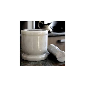 Mortero y mortero de mármol de champán natural de 4 "y tamaño personalizado, precio barato y uso hecho a mano para artesanía natural de bajo precio - Product Image 1