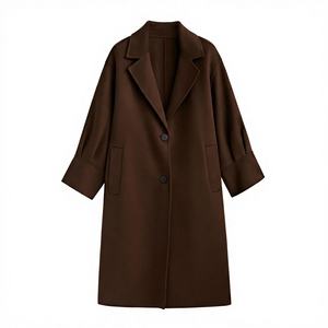 เสื้อโค้ทขนสัตว์สีน้ำตาลเข้มสำหรับผู้หญิงแบบสั่งทำพิเศษ แบรนด์ส่วนตัว เสื้อผ้าฤดูหนาว - Product Image 1