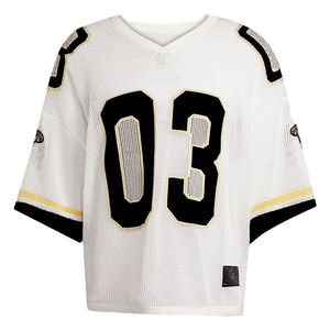 เสื้อเจอร์ซีย์ฟุตบอลอเมริกันใส่ได้ทั้งชายและหญิงเสื้อฟุตบอลคอวีแบบย้อนยุคทรงหลวมตาข่ายระบายอากาศแขนสั้นปรับแต่งได้ - Product Image 3