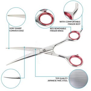 Tijeras Profesionales para Peluquería Canina, Punta Afilada, Acero Inoxidable Alemán |   Herramienta Duradera para Gatos Diestros con Acabado de Espejo - Product Image 3