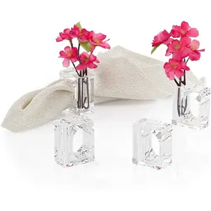 Pemegang serbet Natal desain unik cincin pakaian akrilik untuk Hotel dan dekorasi meja pernikahan desain disesuaikan tersedia