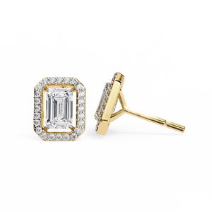 18K <b>Gold</b> Unique <b>Earring</b> with Lab-Grown Diamond Premium Diamond <b>Earrings</b> - Product Image 1