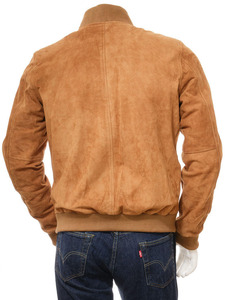 Brown Suede <b>Jacket</b> Winter Motorcycle <b>Canvas</b> <b>Jacket</b> <b>Men</b> - Product Image 2