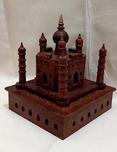 Arte de laca Taj Mahal de madera con pintura a mano, arte de laca de madera hecho a mano, decoración del hogar trabajo de madera - Product Image 5