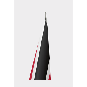 Drapeau d'intérieur officiel de Trinité-et-Tobago avec logo personnalisé imprimé sur du soie, de l'aluminium et du polyester par techniques d'impression numérique - Product Image 3