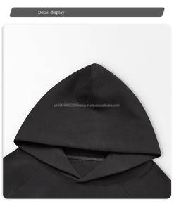 Custom embroidered logo 400gsm cotton no string <b>hoodie</b> <b>fleece</b> terry streetwear designer heavyweight <b>oversize</b> <b>men</b> vintage <b>hoodie</b> - Product Image 5