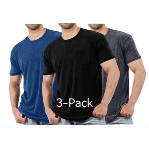 Camisetas de algodón para hombre, Camiseta corta a la moda 2025 con cuello redondo, camiseta informal de Color sólido para hombre, camiseta de talla grande en 18 colores, venta al por mayor de La M-6XL - Product Image 1