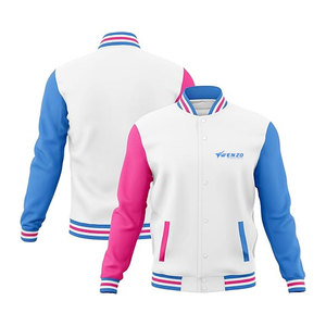 Men Baseball Varsity <b>Jackets</b> High Quality <b>Mandarin</b> <b>Collar</b> Front Warm Breathable Eco-Friendly Wool Leather Lining Comfortable Fit - Product Image 5