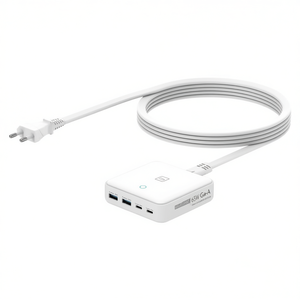 MA DEGAN65 EU W Cargador Multifunción de 65W GaN Blanco con Cable de Carga USB Tipo-A y Tipo-C para Coche - Product Image 2