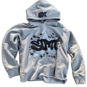 Sweat à capuche pull-over avec logo personnalisé pour hommes 500GSM sweat à capuche en molleton de coton éponge sweats à capuche surdimensionnés imprimés bouffants OEM ODM prix de gros moqs bas - Product Image 1