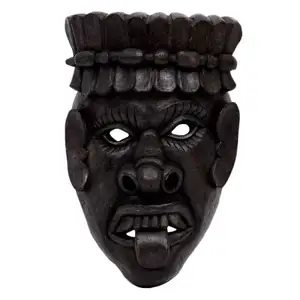 Fait à la main décoratif en bois noir visage africain tenture murale fantastique sur le mur du salon chambre à coucher pour la décoration de la maison