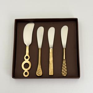 Hot Selling Cheese Knife Set Cheese Slice Spreader Different Design Stainless Steel Handle Metal Material Packed <b>Box</b> <b>Cheap</b> Price - Product Image 2