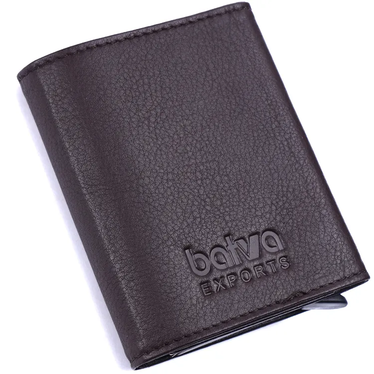Best Credit Card Holder Mini Wallet Minimalist Genuine Leather RFID Slim ID Card Holder Wallet for Men