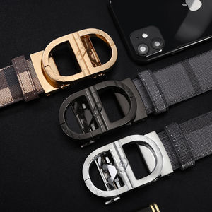 Ceinture en PU pour homme, ceinture décontractée pour homme, ceinture de marque d'affaires, première couche durable, boucle automatique carrée en alliage, respirante - Product Image 2