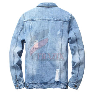 Nouveau design de veste en jean pour hommes veste d'hiver en jean de couleur unie streetwear veste en jean pour hommes - Product Image 6