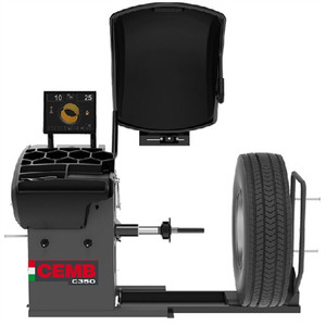 Équilibreuse de roues vidéo CEMB C350 pour voitures, camions et bus avec broche de levage et alignement 3D des pneus - Product Image 1