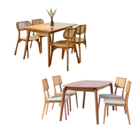 Producto caliente Mesa de comedor de madera con sillas Juego de muebles de comedor para restaurante y comedor Fábrica directa de Indonesia