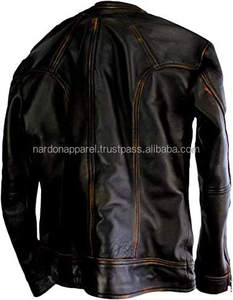 Chaqueta de cuero de moto delgada de moda de Otoño Invierno para hombre cierre de cremallera de estilo callejero al por mayor - Product Image 6