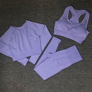 Women's Active Wear Gym Set XL Zip <b>Jacket</b> Sports Bra Workout Solid Plus Fitness <b>Yoga</b> Piece Suit for Breathable - Product Image 4