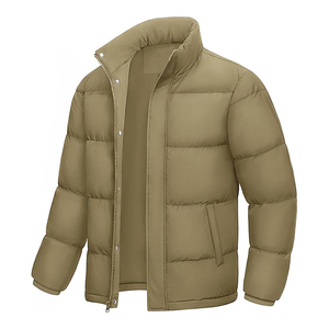 Men's Casual Puffer Jacket Winter <b>Coat</b> Warm Stand Collar Solid Zipper Windproof <b>Heated</b> Nylon OEM Service Front Logo Customized - Product Image 6