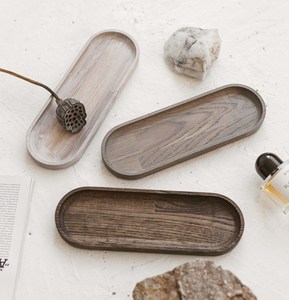Plateau ovale étroit en bois de chêne fait à la main, plateau Long en bois mince pour bougie et présentoir de bijoux du fournisseur indien - Product Image 5