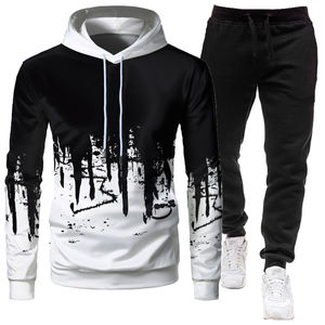 Moda de los hombres de dos piezas de chándal DE LA Juventud Casual Running Sports Sweater Pantalones Set - Product Image 3