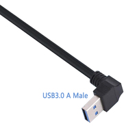 90 grados USB3.0 5Gbps Micro-B Cable tornillo bloqueo trenzado blindaje ángulo recto para transferencia de datos de extensión de computadora