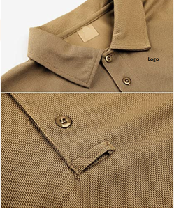 Respirant coton maille doux toucher coupe classique col polo côtelé trois boutons patte piqué coton poloshirts Golf t-shirt - Product Image 4