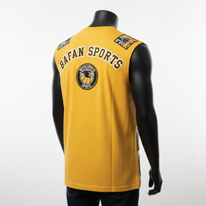 Camiseta 100% algodón para hombre, corte holgado, estampada, sin mangas, tela de jersey de algodón suave, diseño de logotipo con parche tejido personalizado. - Product Image 5