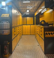 Armoire de rangement pour voiture/camionnette DETAY OEM à 30 tiroirs, durable, moderne, structure démontable, revêtement électrostatique, rangement embarqué, droite/gauche