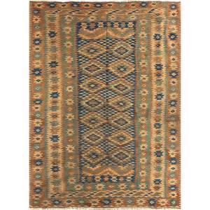 Alfombra de Yute Geométrica Azul Nayaab, Alfombra Grande de Lana de 9x12 para el Hogar, para la Entrada, Junto a la Cama o el Pasillo - Modelo Paem-827 - Product Image 1