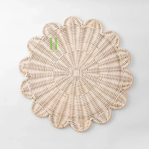 MÁS VENDIDO Producto de Alta Calidad, Salvamanteles Redondo de Ratán con Diseño Floral, Tapete de Mimbre Natural para Decoración de Mesa de Comedor, de Vietnam - Product Image 1