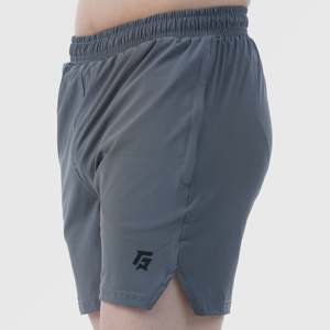Double <b>Edge</b> Sporty Cargo Shorts with Elastic Waist 100% Polyester Cotton 5 Inches Inseam Grey with Hot Pattern Logos <b>Decoration</b> - Product Image 6