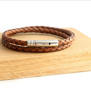 Mens Leather <b>Bracelet</b> Woven Braided <b>Adjustable</b> Brown or Black Gifts for Him Lomas Wall Hanging - Product Image 1
